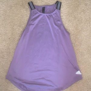 Purple adidas sleeveless workout shirt